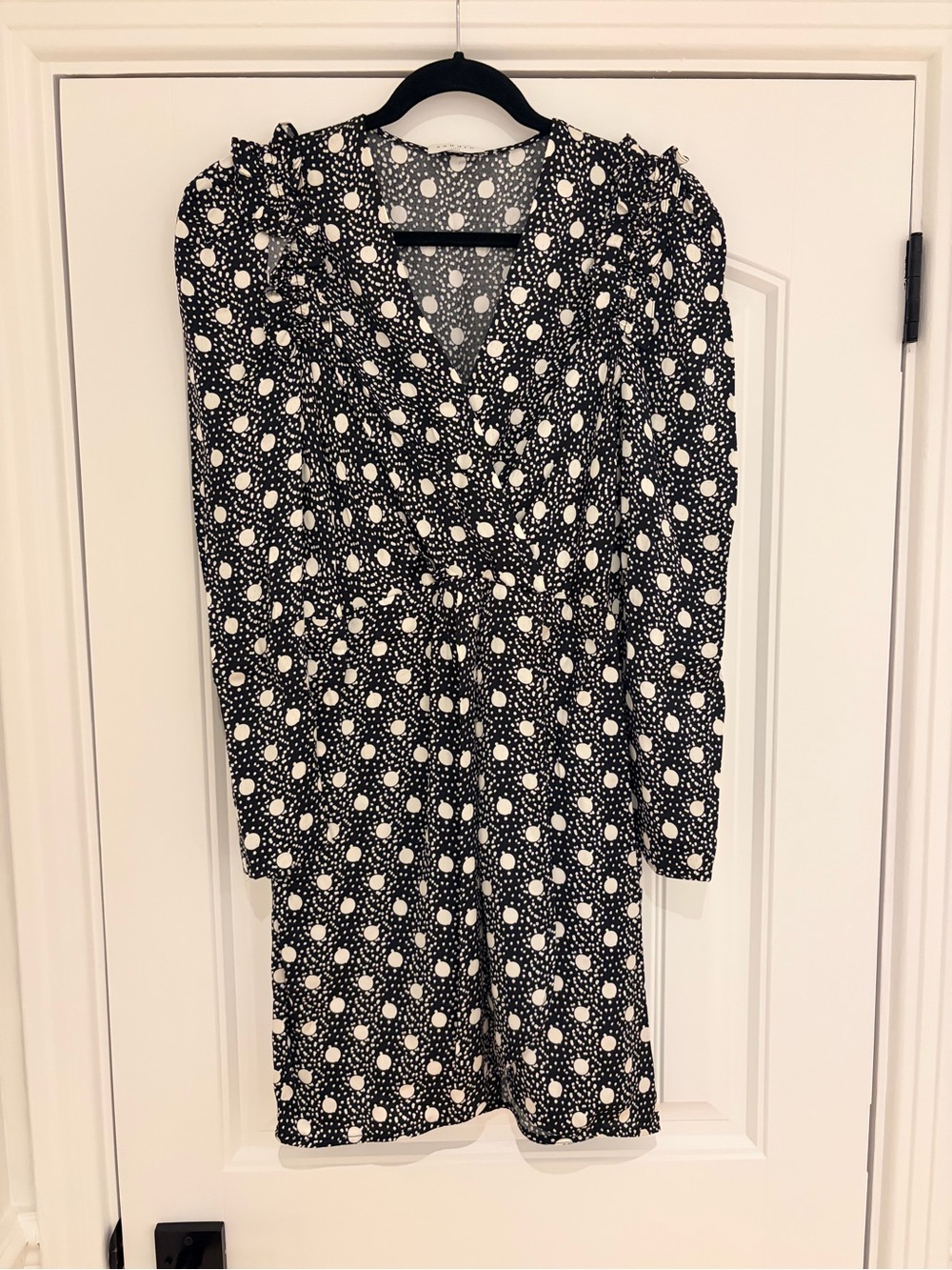 Sandro Polka Dot Long Sleeve Dress